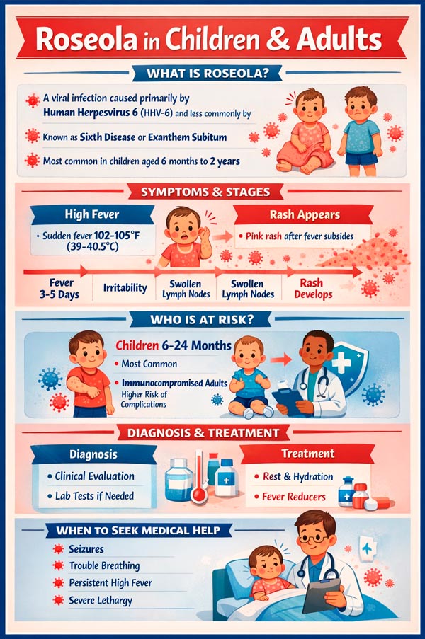 Roseola bei Erwachsenen und Kindern: Symptome, Hautausschlag ...